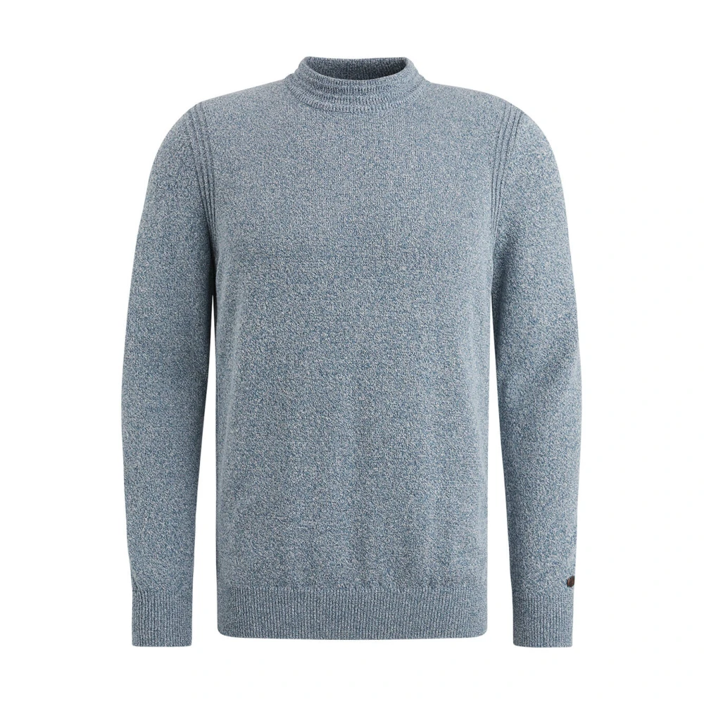 Cast Iron Mock Neck Katoenmix Pullover Gray Heren
