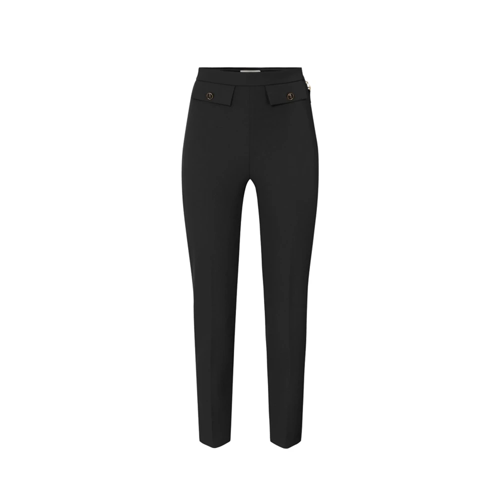 Elisabetta Franchi Black Trousers With Style - Female - Cropped Trousers - M - Trousers