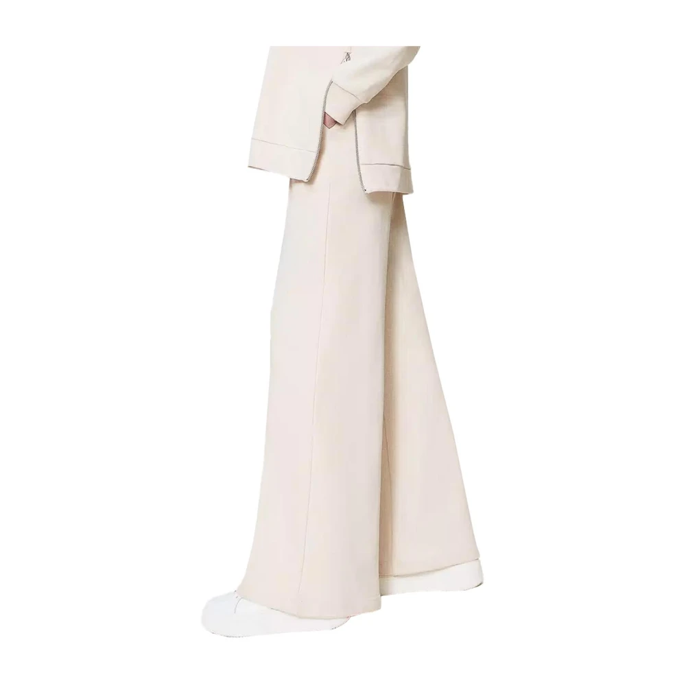 Twinset Zachte katoenen palazzo-broek Beige Dames