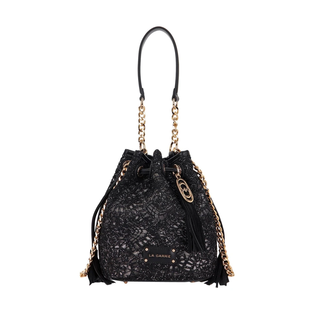 La Carrie Women's Black Bucket Bags, One Size, Bucket Bag