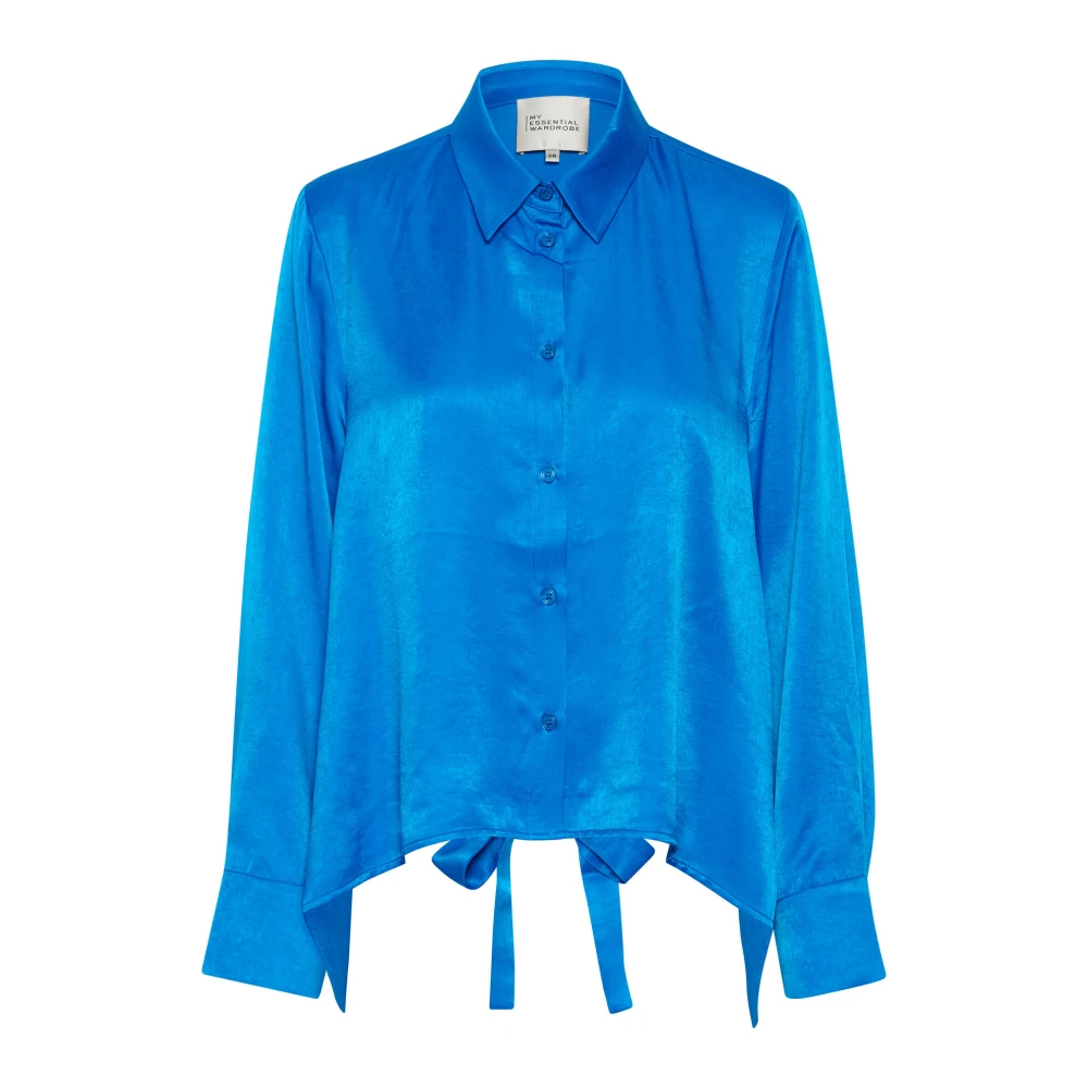 My Essential Wardrobe Estellemw Knot Shirt Blouse Directoire Blue Dames