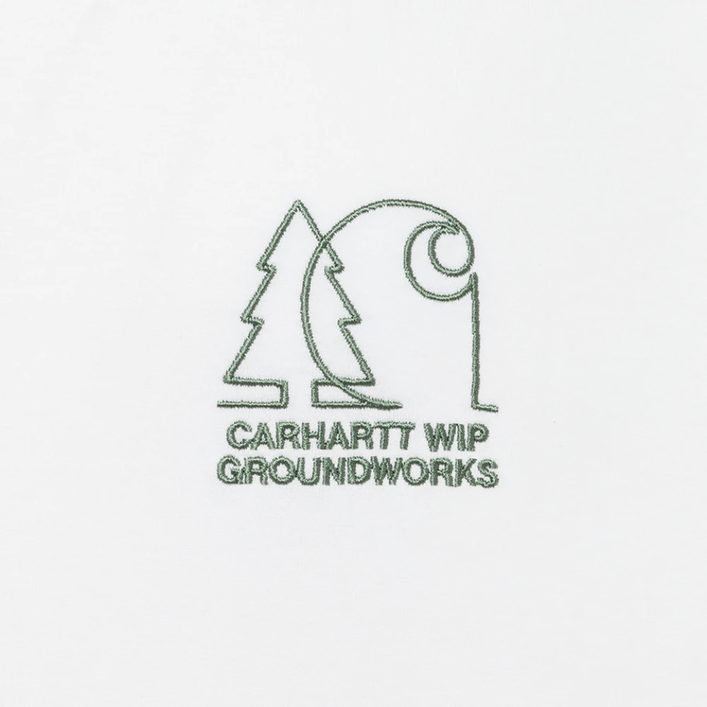Carhartt WIP Effengekleurde Biologisch Katoenen Crew Neck T-Shirt White Heren