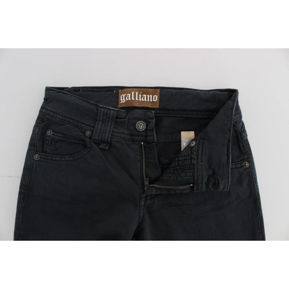 John Galliano Blauwe Wassing Slim Fit Bootcut Jeans Blue Dames