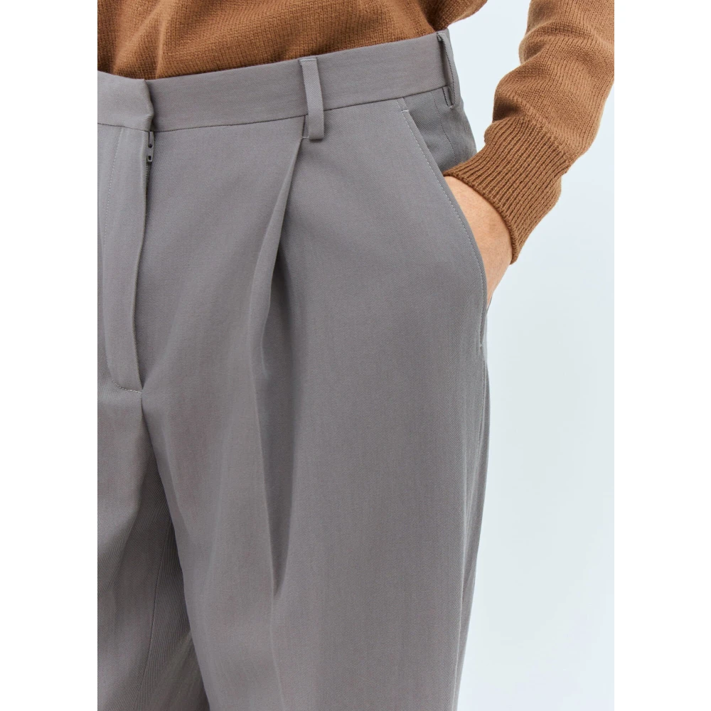 Dries Van Noten Getailleerde wolblend broek Gray Dames