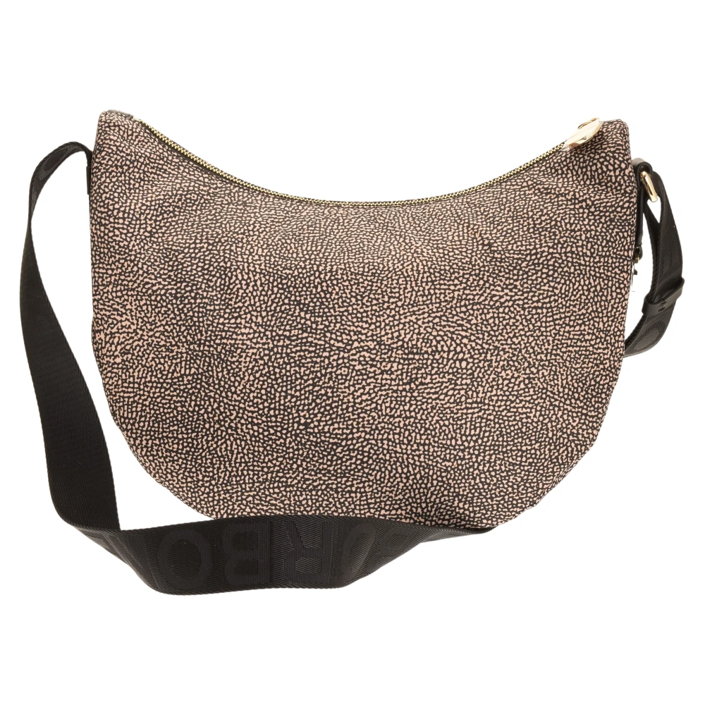 Borbonese Women's Beige Luna Bag Middle - Stylish Shoulder Bag For The Modern Woman