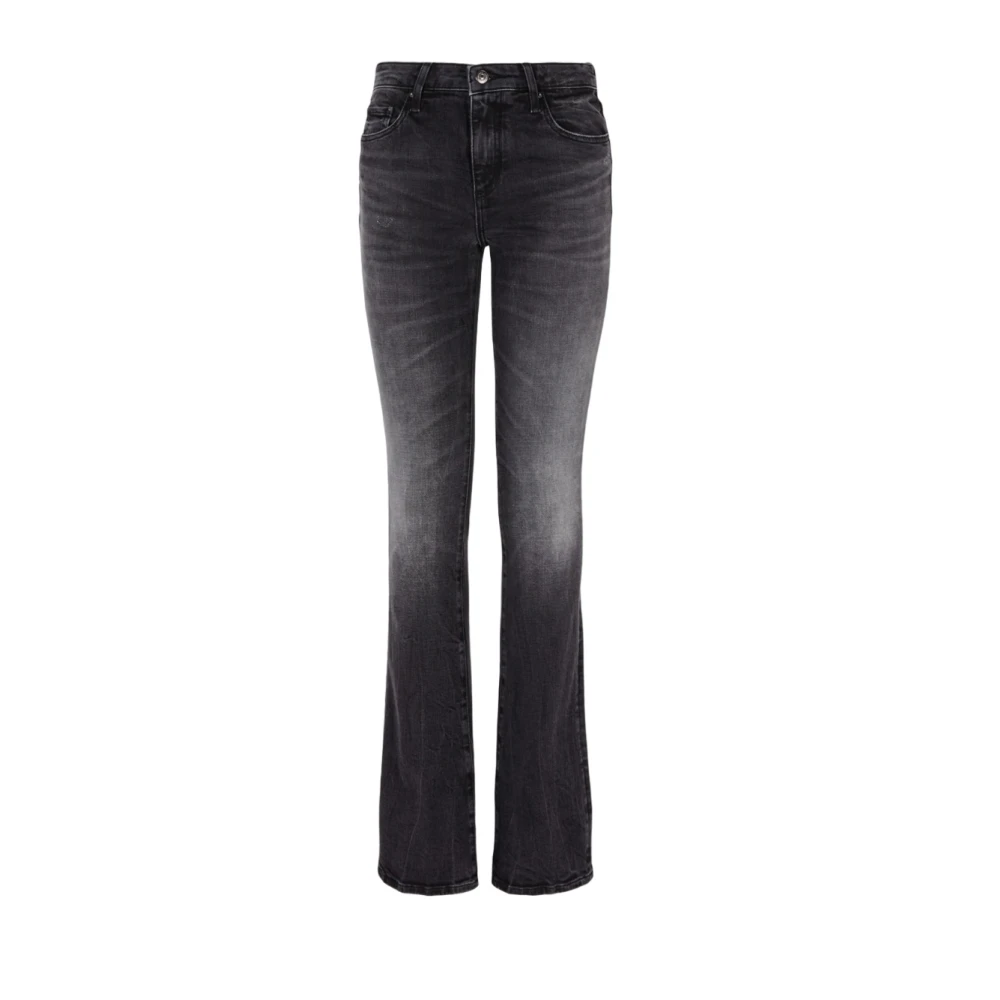 Armani Exchange Women's Black Bootcut Jeans, W25, Slim-Fit Jeans With Side Welt Detail