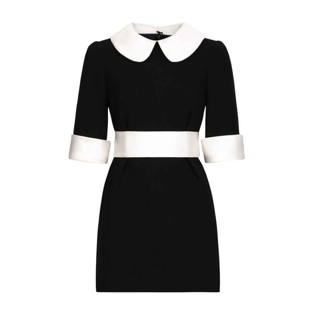 Dolce & Gabbana Women's Black Wool Crepe Shirt Dress - Short Dresses - Xs - Dresses