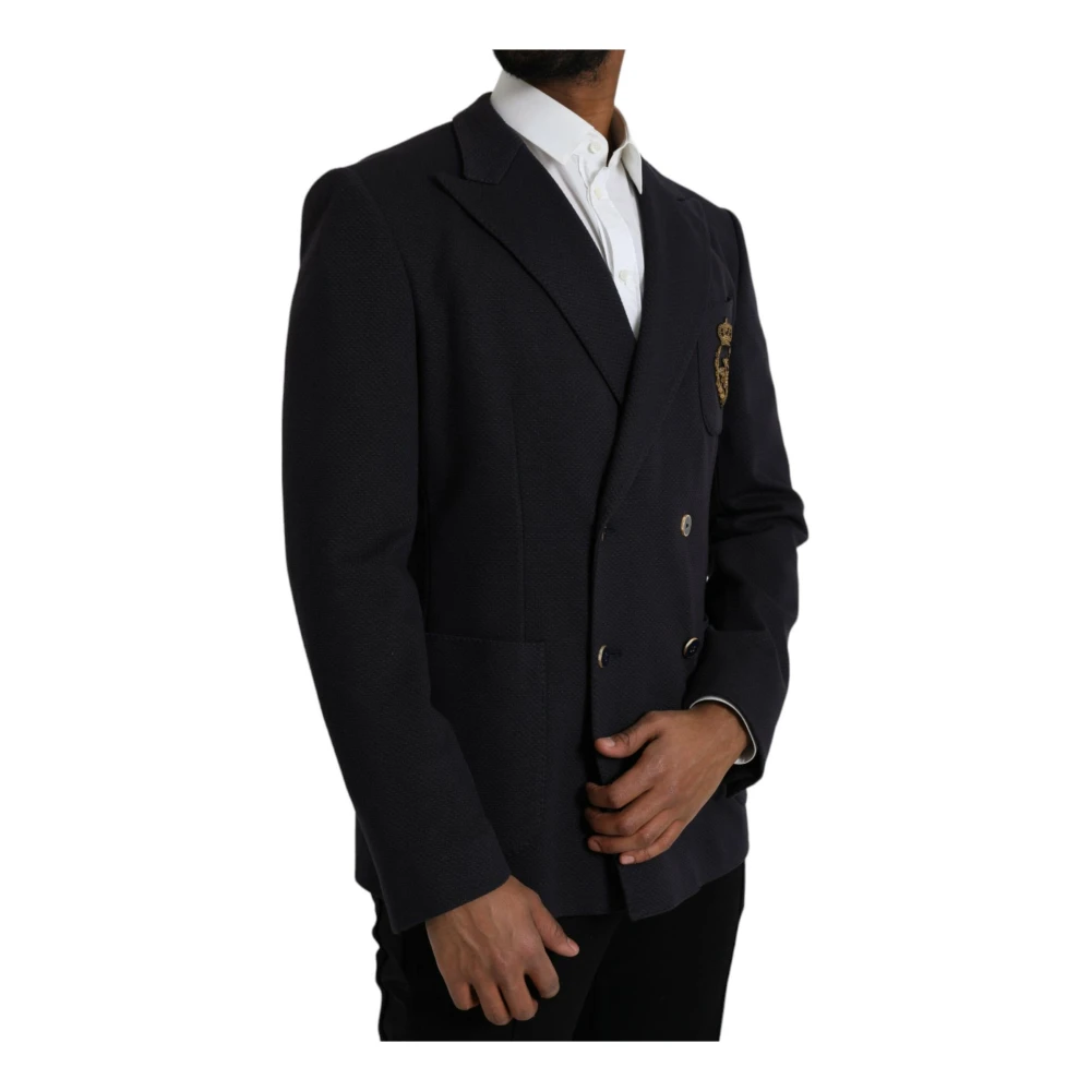 Dolce & Gabbana Donkerblauwe Crown Bee Blazer Blue Heren