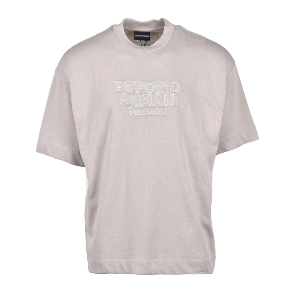 Emporio Armani Katoenen T-shirt met stijlvol ontwerp Beige Heren