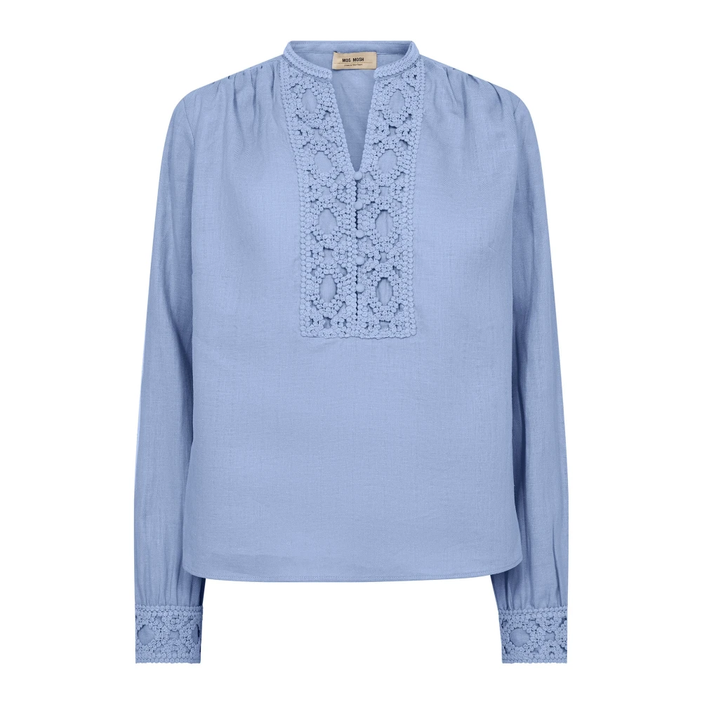 Mos Mosh Blue Blouses, Female, S, Pleat Shirt
