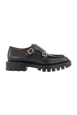 black-leather-double-buckle-shoes
