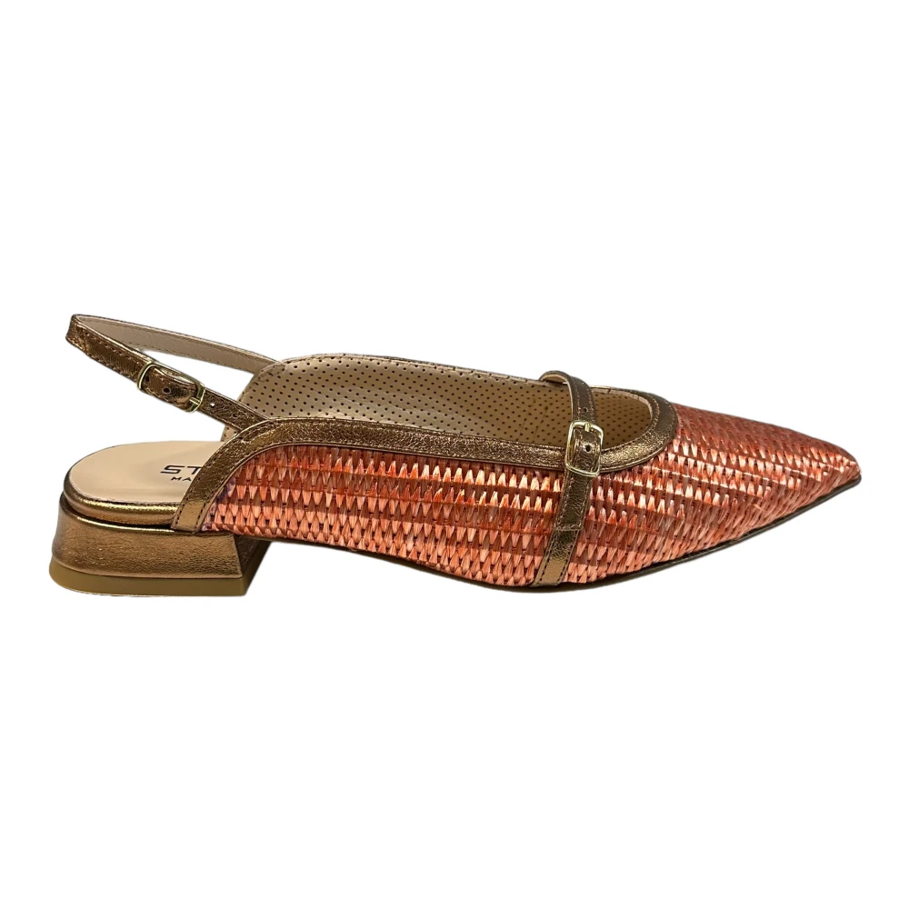 Status Raffia Ballerina Lage Polyester Schoenen Orange Dames