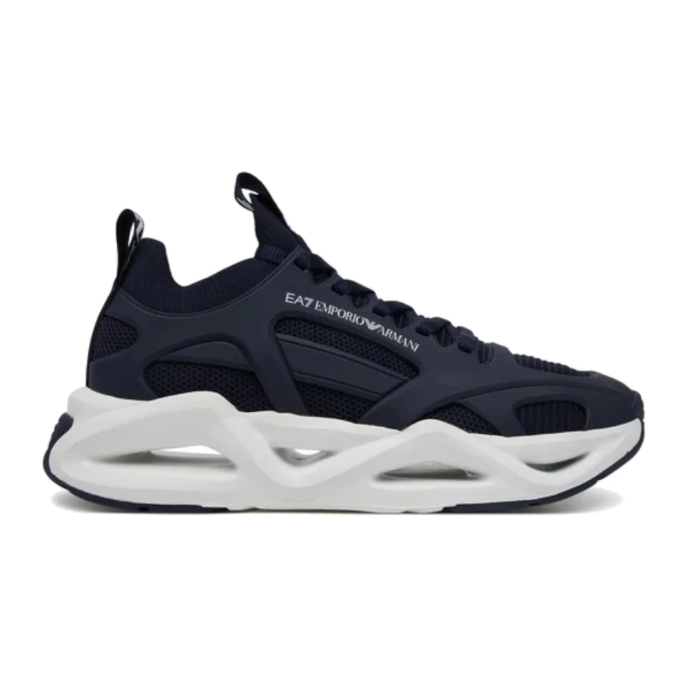 Emporio Armani Ea7 Mannelijk Blauw Schoenen Heren, 45 Eu, E Lage Top Sneakers X8x174xk 377U547