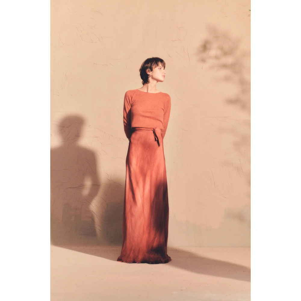 Cortana Alpaca Cashmere Silk Zalm Trui Red Dames
