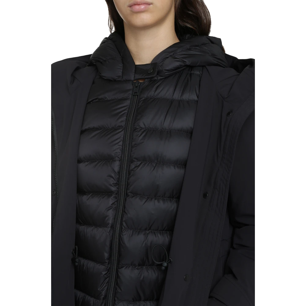 Woolrich Militaire technische stoffen parka met afneembare donsjas Black Dames