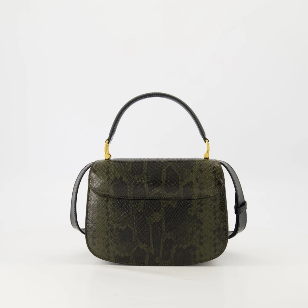 Ami Paris Groene leren klepschoudertas Black Dames