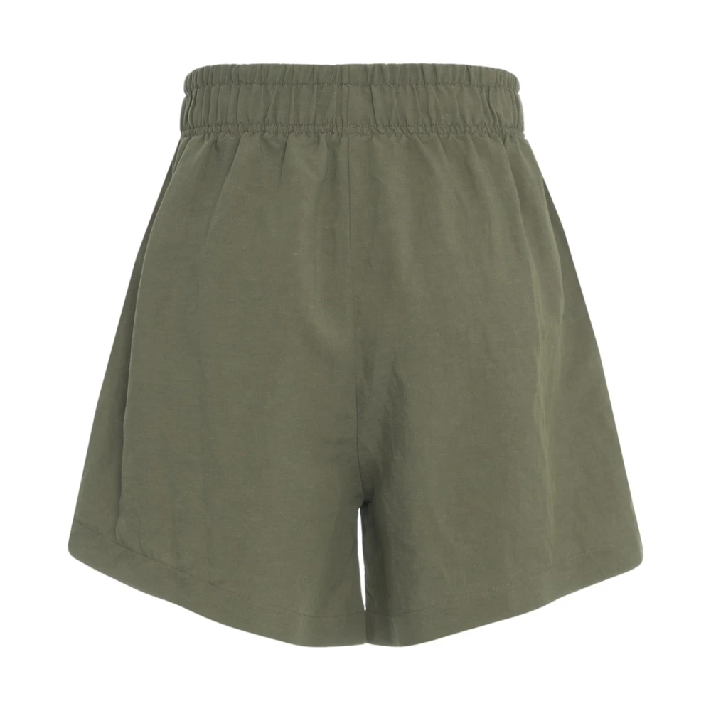 8pm Groene Linnen Blend Shorts Caruso Stijl Green Dames