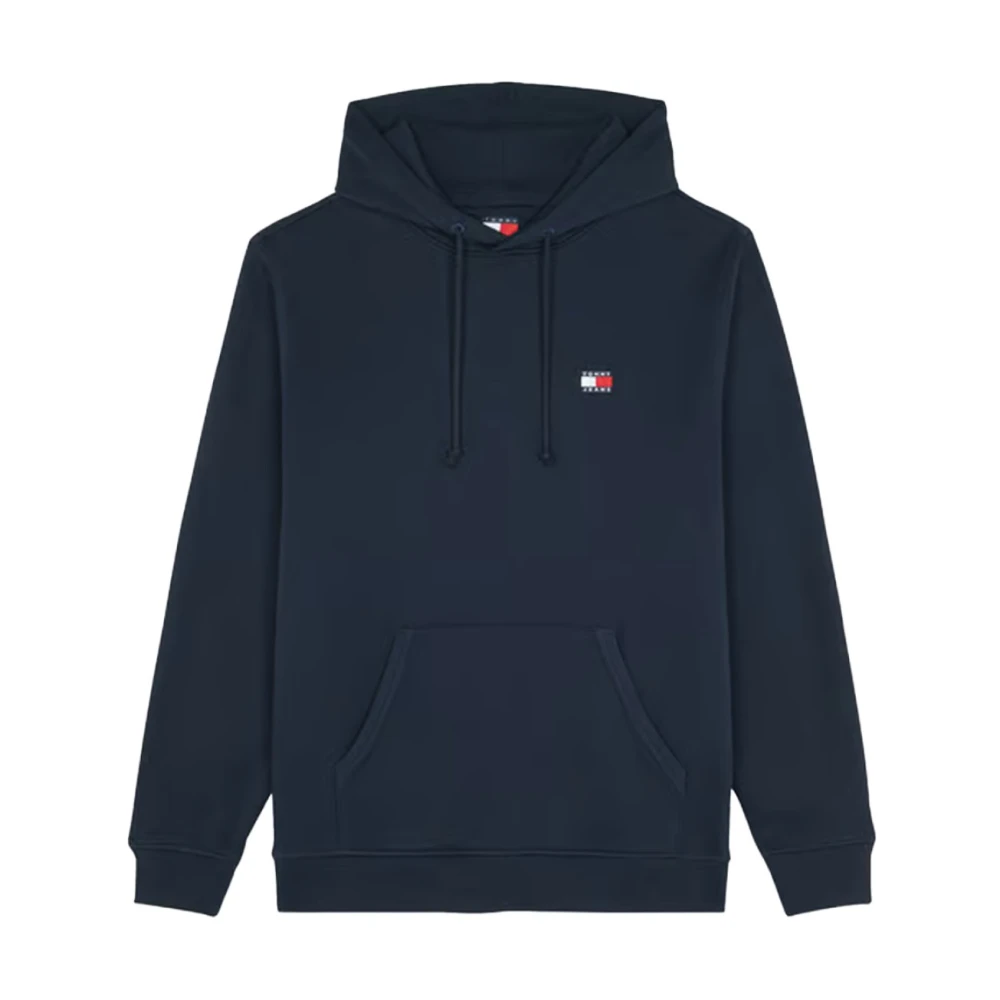 Tommy Jeans Men's Blue Hoodies, L, Logo Hooded Sweatshirt Cotton
