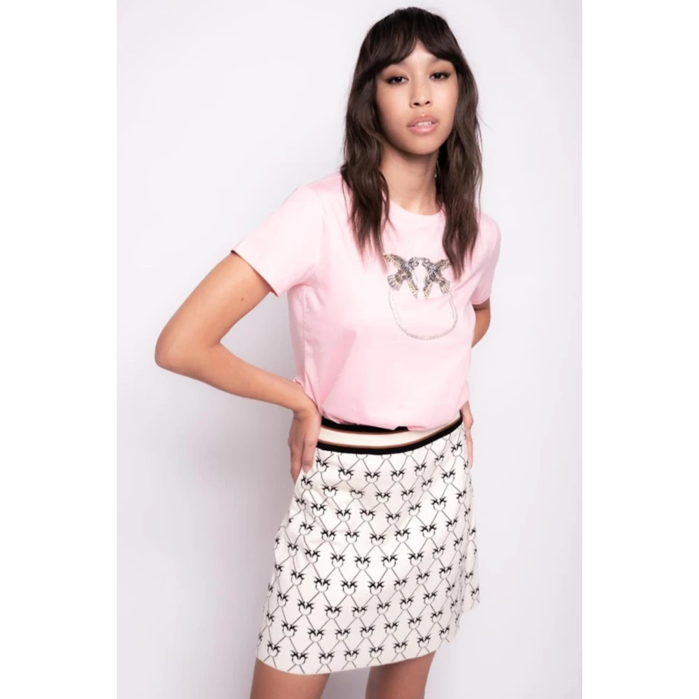 pinko Quentin Jersey T-Shirt Pink Dames