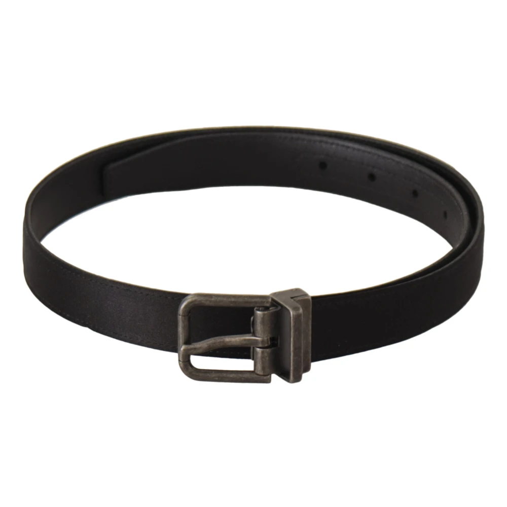 Dolce & Gabbana Men's Black Elegant Leather Belt With Metal Buckle
