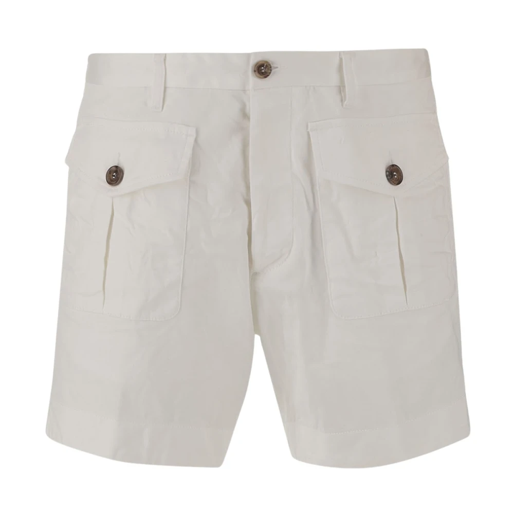 Dsquared2 Witte Denim Shorts White Heren