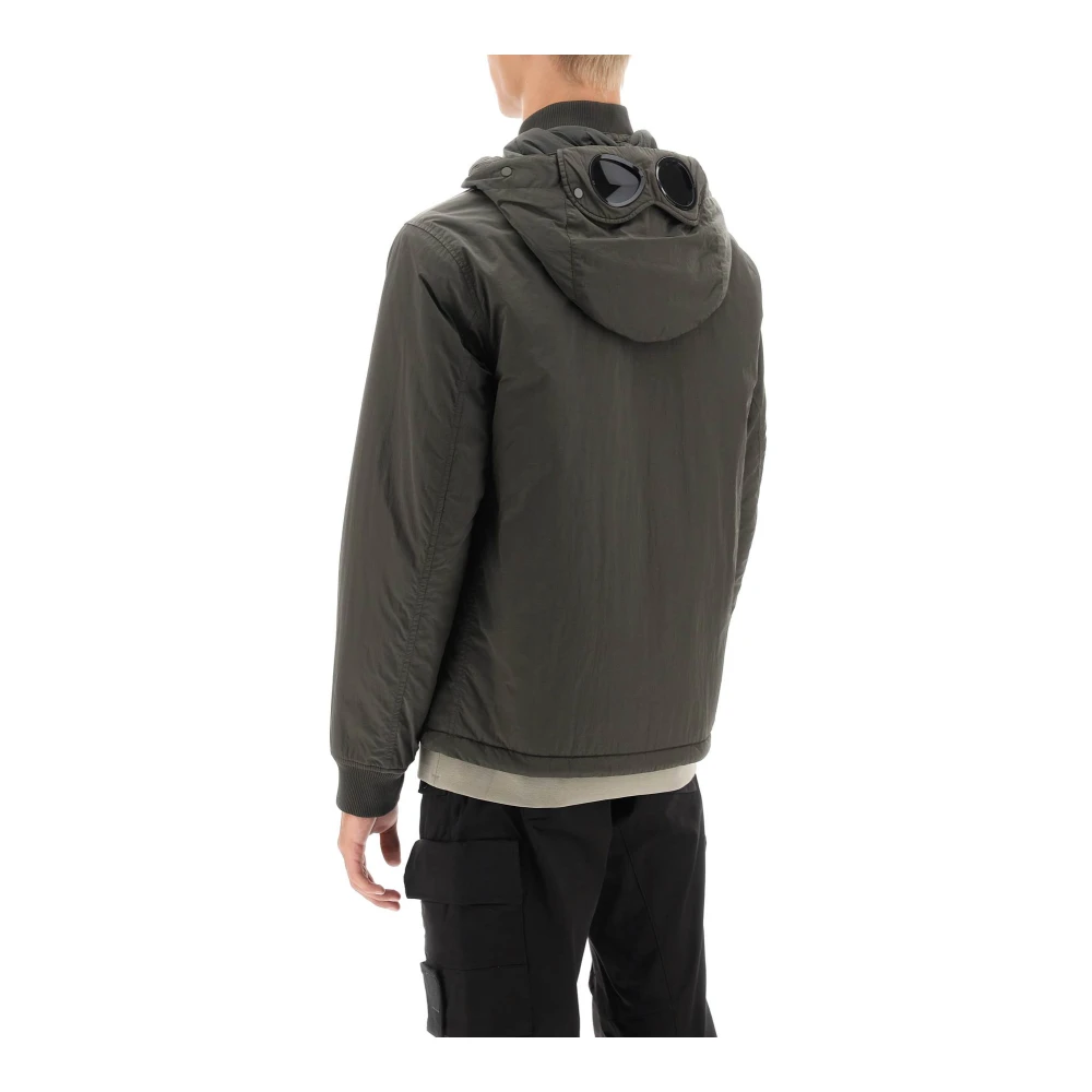 C.P. Company Glanzende Chrome-R Blouson Jas met Goggle Capuchon Green Heren