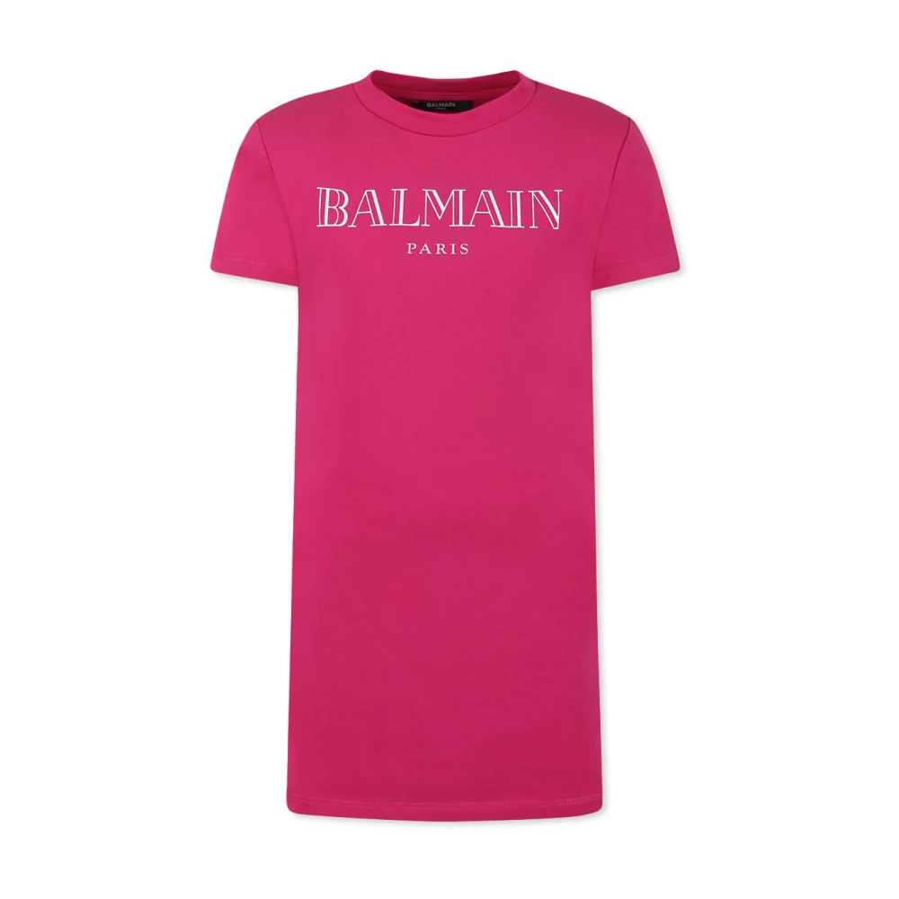 Balmain Fuchsia Kortärmad Casual Klänning Pink, Unisex