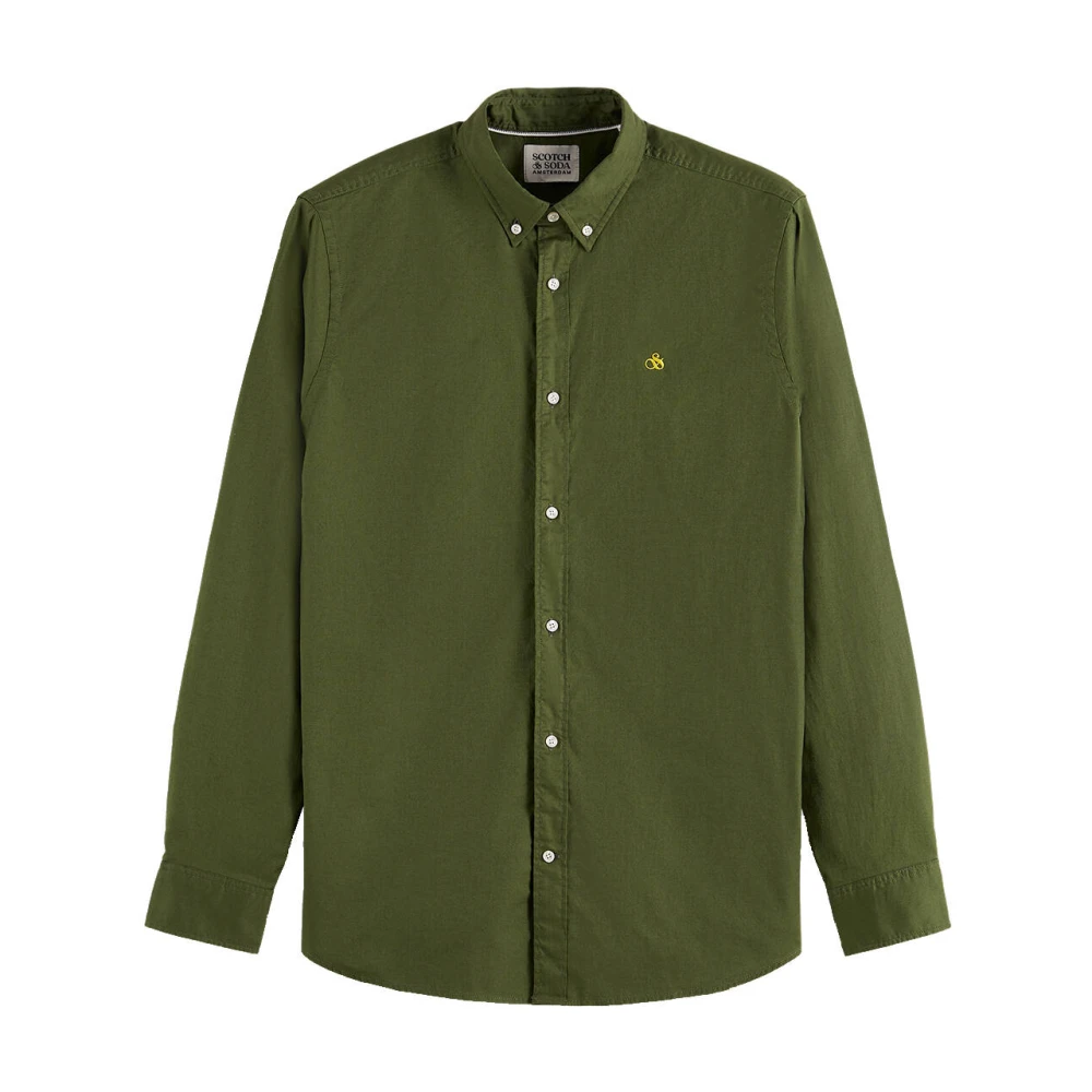 Scotch & Soda Essential Solid Oxford Overhemd Green Heren