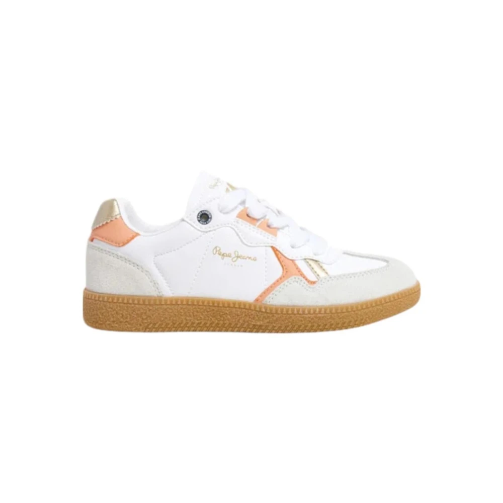 Pepe Jeans Girls White Retro Ball Trainers With Modern Details - Kids Sneakers - 39 Eu - Kids
