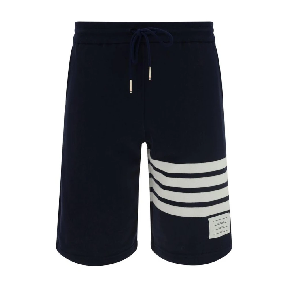 Thom Browne Gestreepte Bermuda Shorts met Verstelbare Tailleband Blue Heren