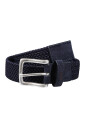 blauwe-geweven-stoffen-riem-met-logo