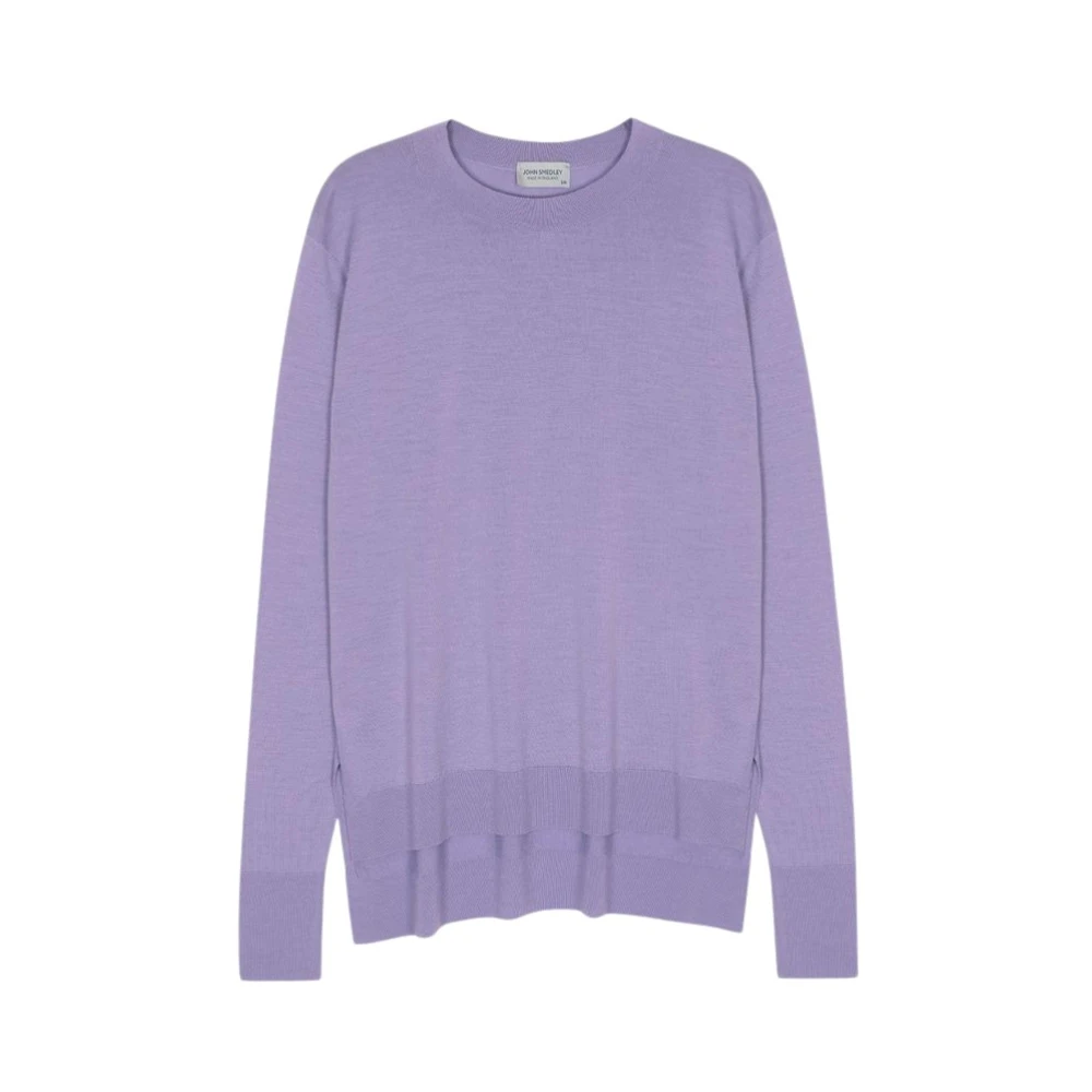 John Smedley Klassieke Katoenen Jersey Trui Purple Dames