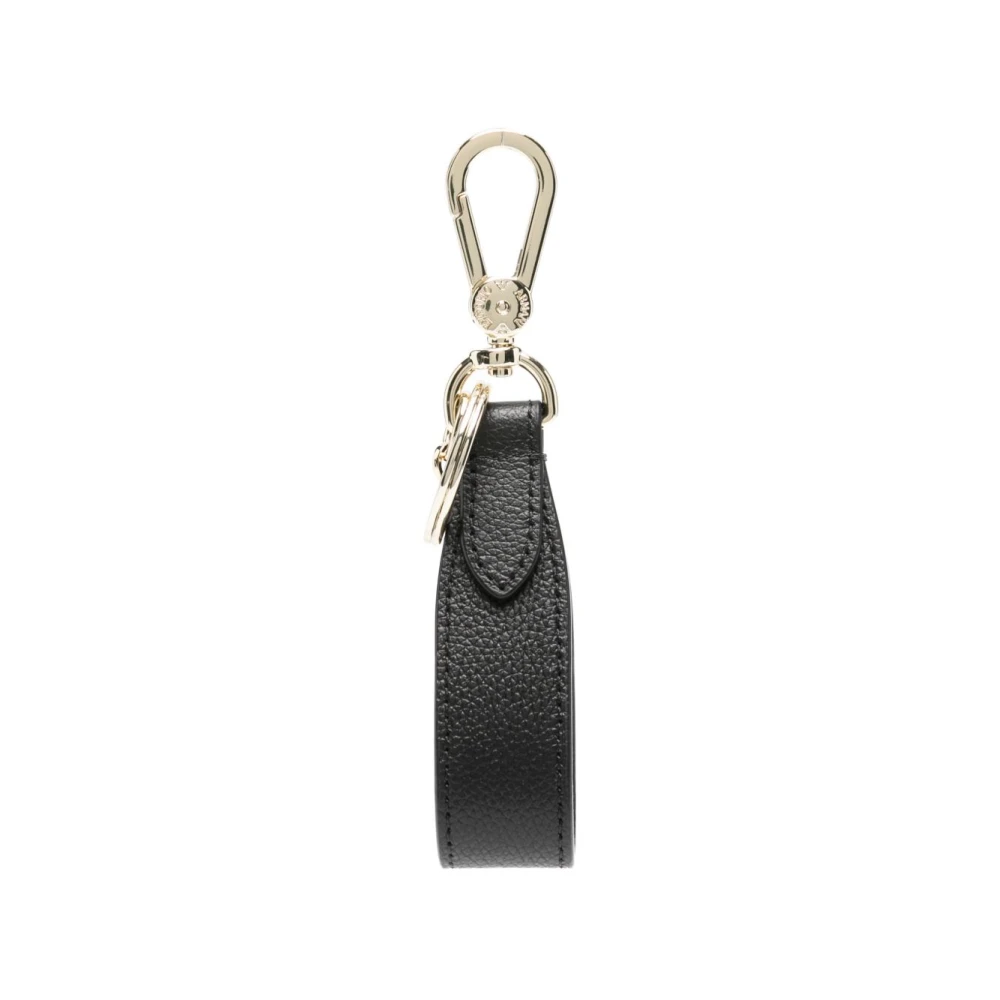 Emporio Armani Black Deer-Print Leather Keyring - Female - Keychains - One Size - Accessories