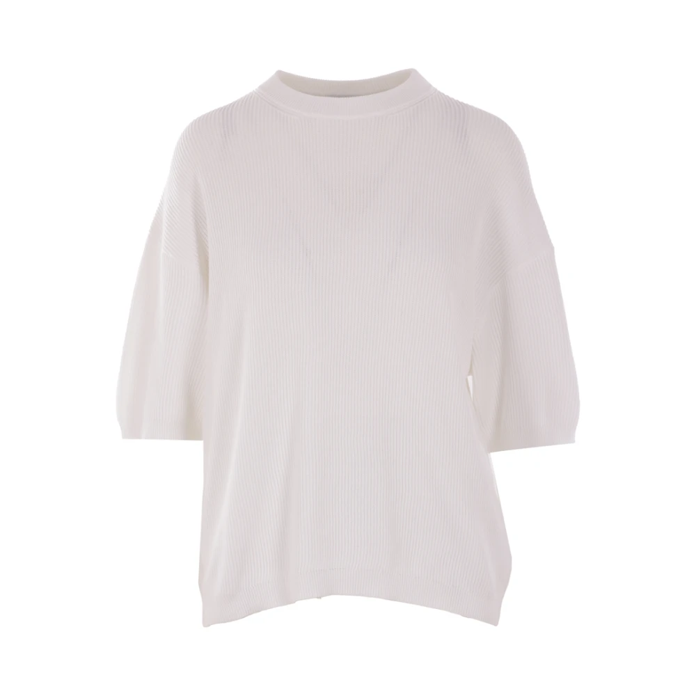 BRUNELLO CUCINELLI Witte Katoenen Ribtrui White Dames