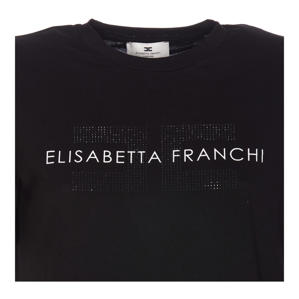Elisabetta Franchi Zwarte T-shirts en Polos Black Dames