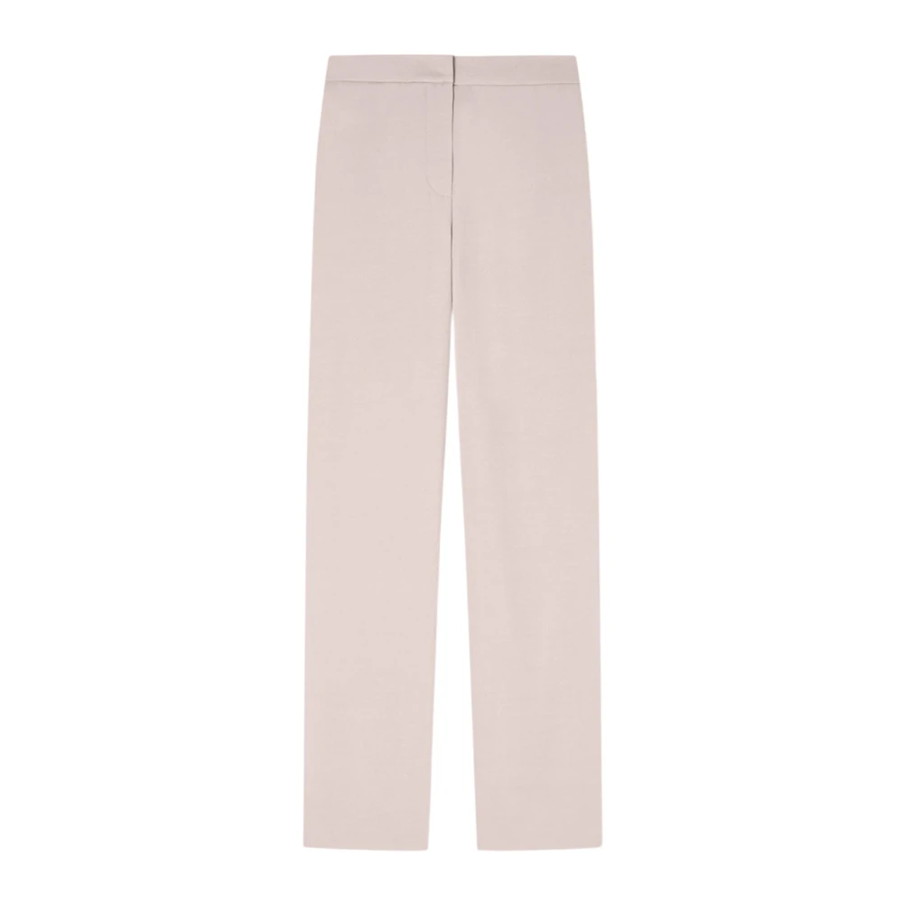 Emporio Armani Vrouw Beige Broeken Dames, M, Rechte Broek Van Gewassen Twill