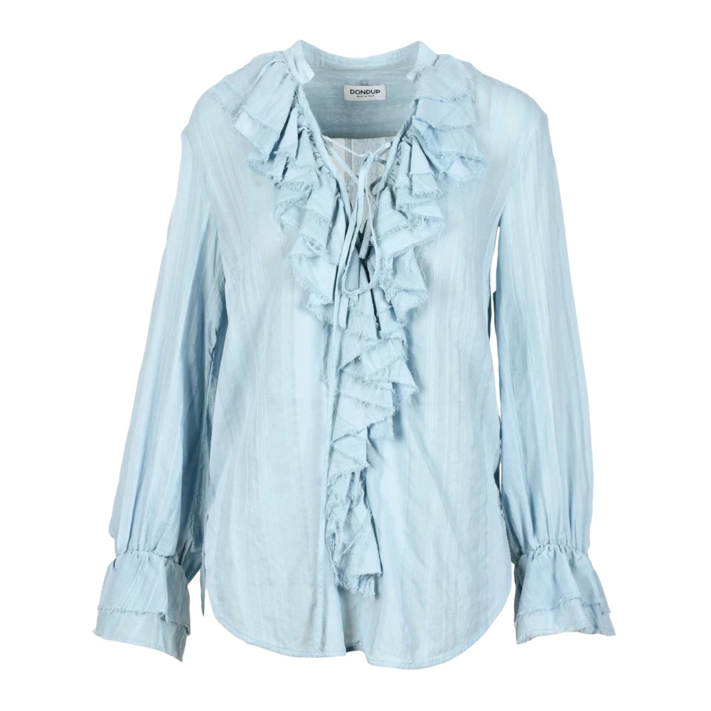Dondup Stijlvolle Blouse van Katoen en Viscose Blue Dames