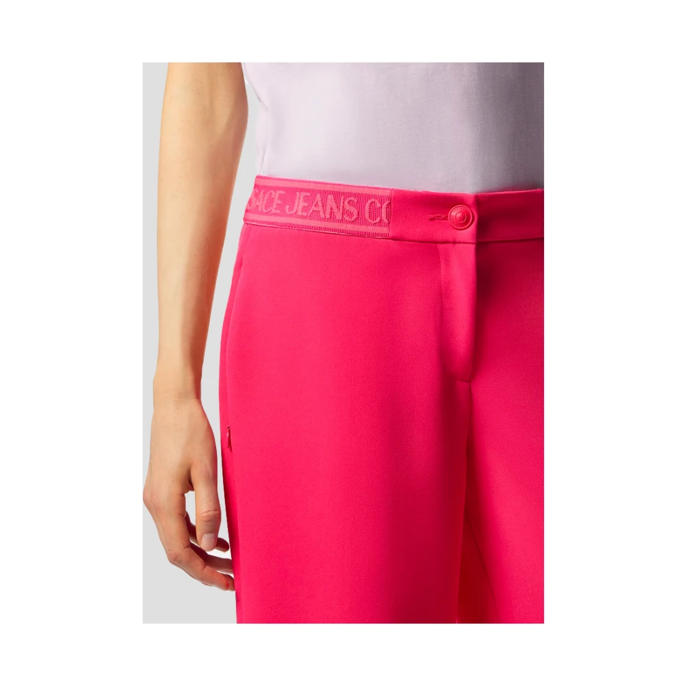 Versace Jeans Couture Wide Trousers Pink Dames