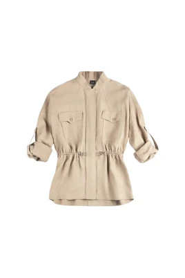 Overshirt i viskos och tvättad linne