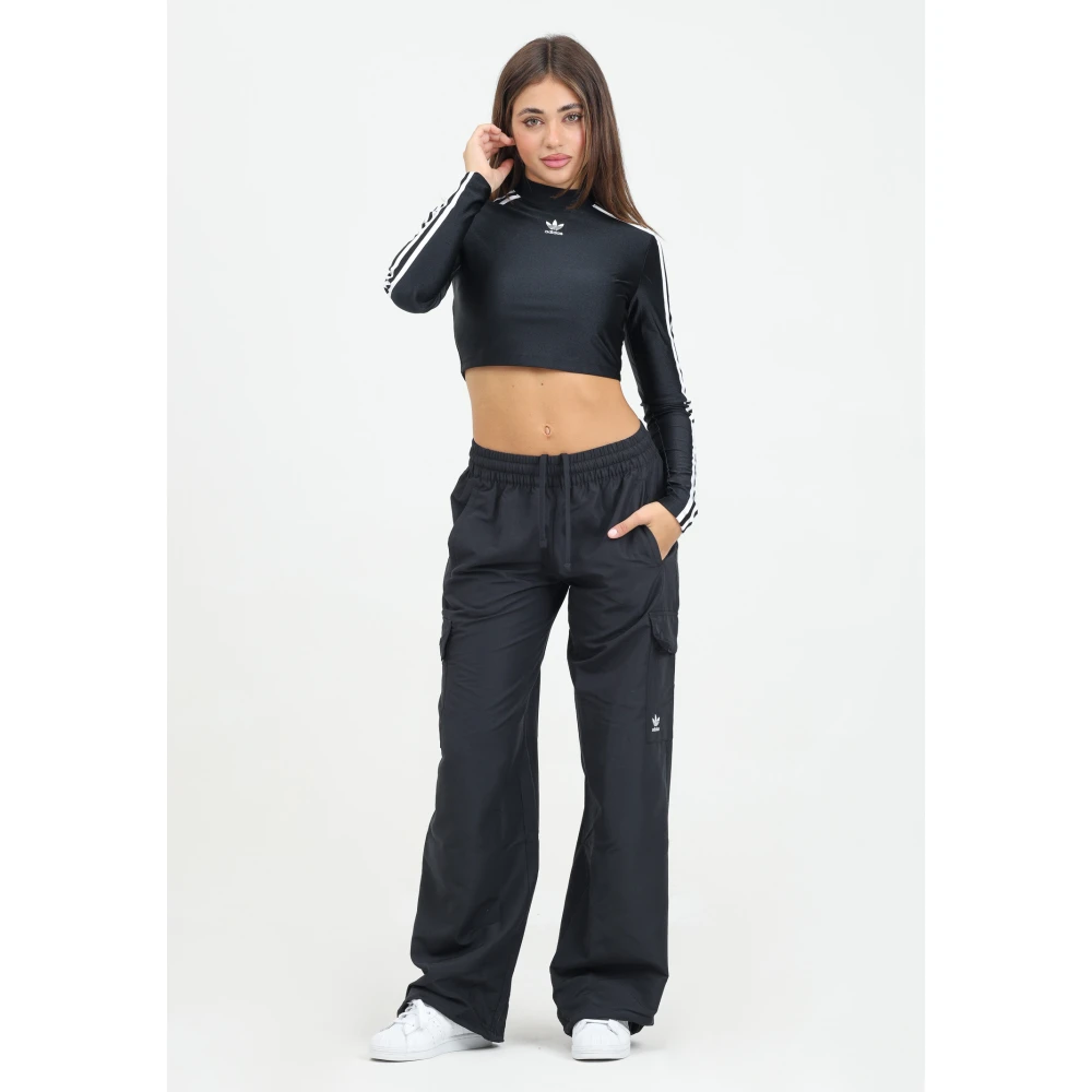 adidas Originals Cargo Geweven Zwarte Broek Essentials Black Dames