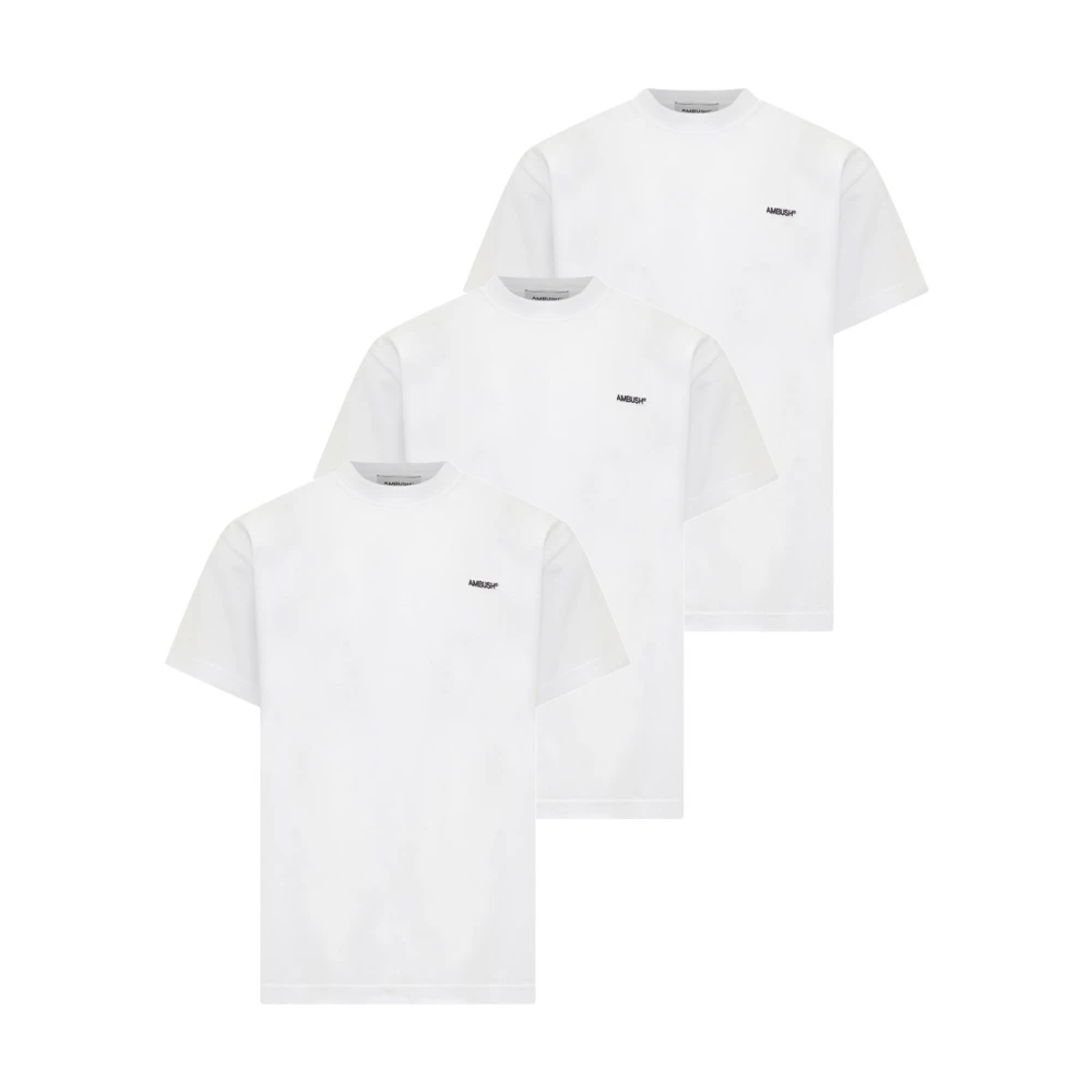 Ambush Witte Logo Crewneck T-shirts White Dames