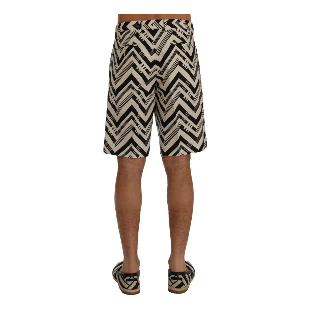 Dolce & Gabbana Gestreepte katoenen linnen shorts Multicolor Heren