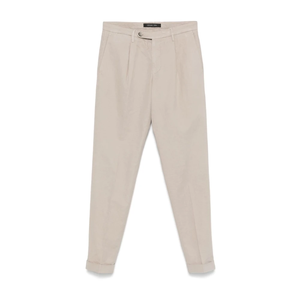 Michael Coal Beige Broek met Verborgen Rits Beige Heren