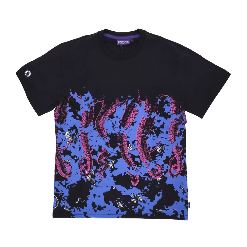 Octopus Zwarte Glitch Tee Korte Mouw T-shirt Multicolor Heren