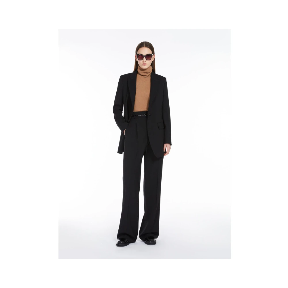 Max Mara Hoge taille wollen broek Black Dames