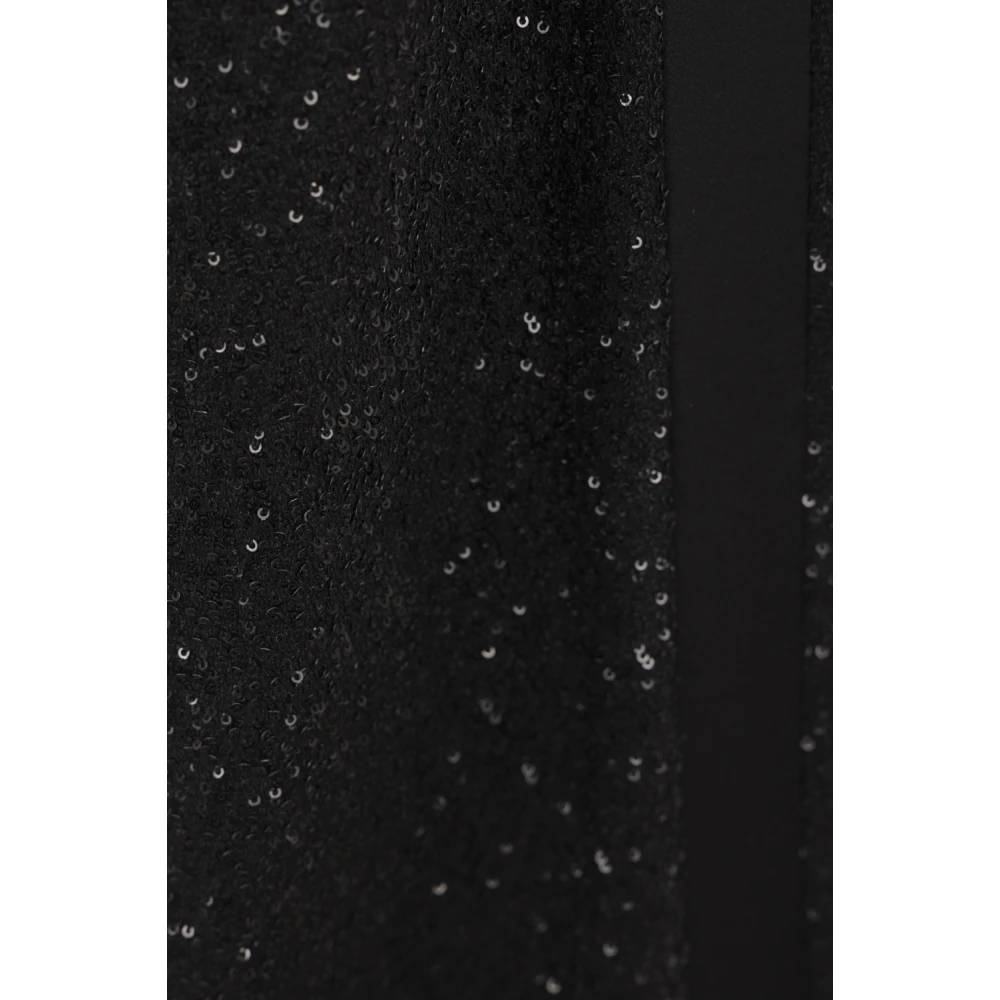 Max Mara Zwarte Pailletten Wijde Pijp Broek Black Dames