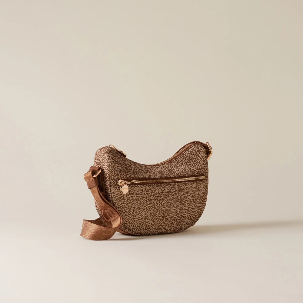 Borbonese Eco Line OP Bedrukte Stof Tas Brown Dames