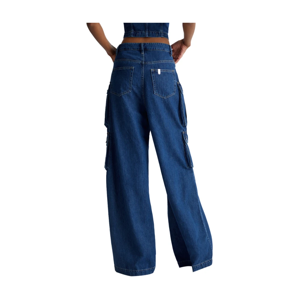 Liu Jo Blauwe Cargo Jeans Slim Fit Blue Dames