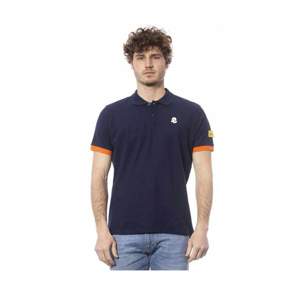 Invicta Blauw Katoenen Poloshirt Korte Mouw Blue Heren