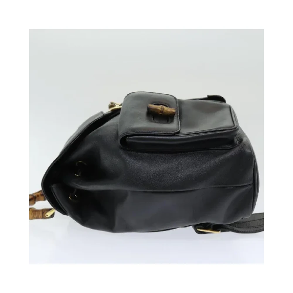 Gucci Vintage Pre-owned Leather backpacks Black Dames